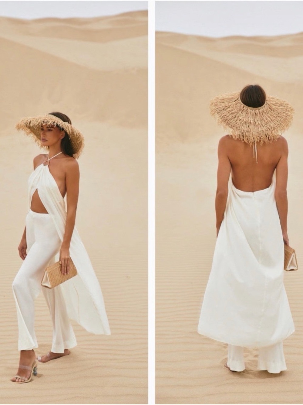 Cult Gaia Sarah TopElegant White Halter Draped Maxi Dress